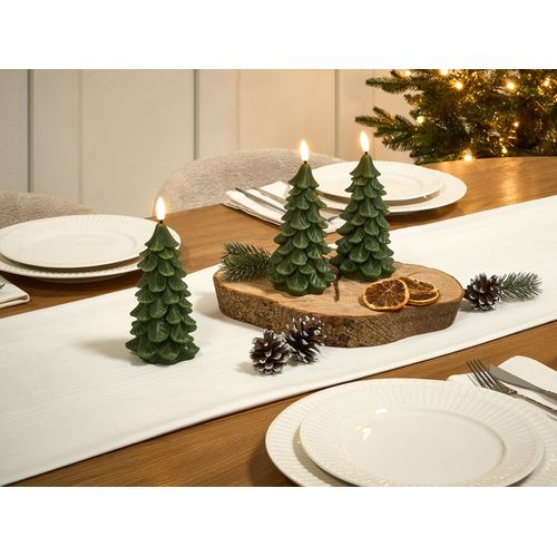 Lot De 3 Bougies LED Veloura Arbre De Noël 16 Cm Vert