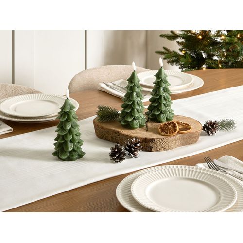 Lot De 3 Bougies LED Veloura Arbre De Noël 16 Cm Vert