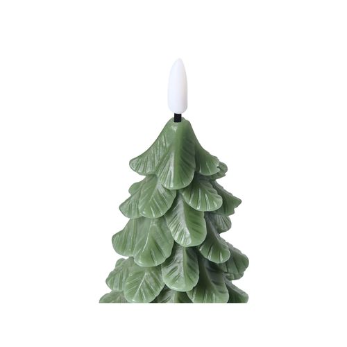 Lot De 3 Bougies LED Veloura Arbre De Noël 16 Cm Vert