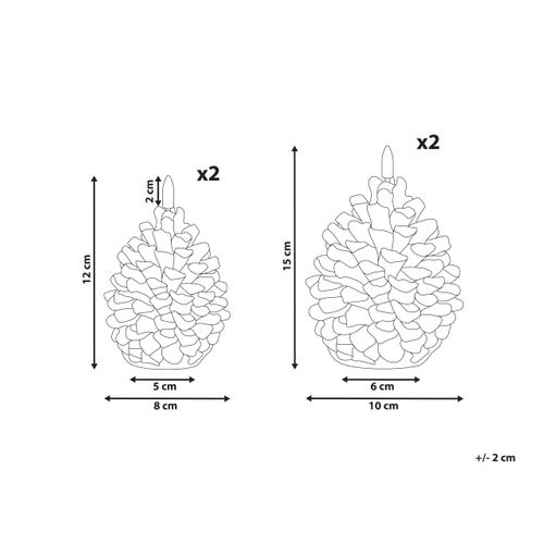 Lot De 4 Bougies LED Ivresse Pomme De Pin 15/12 Cm Marron