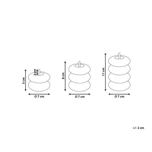 Lot De 3 Bougies LED Eternis 5/8/11 Cm Blanc Cassé