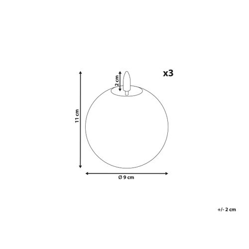 Lot De 3 Bougies LED Ambrosia 11 Cm Doré