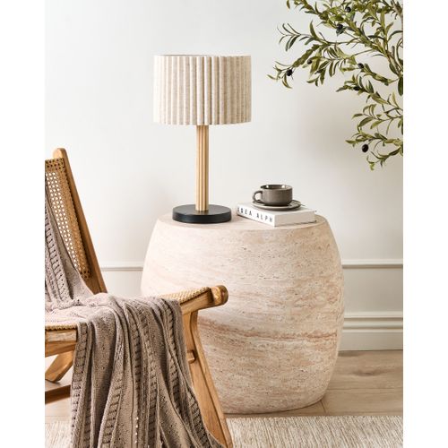 Lampe à Poser Belessa Lin Beige Clair