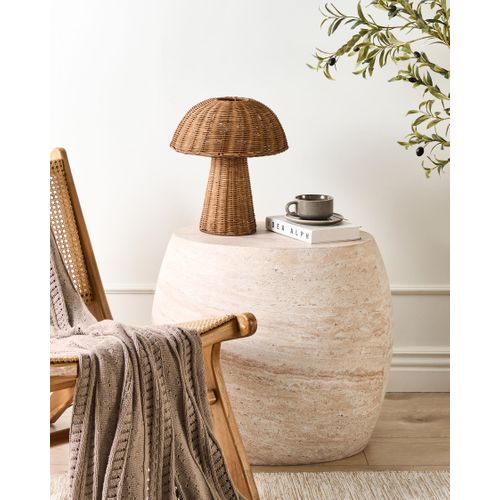 Lampe à Poser Champignon Alero Rotin Naturel