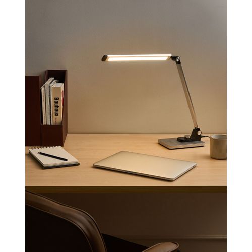 Lampe De Bureau LED Enif Avec Chargeur Sans Fil Argenté