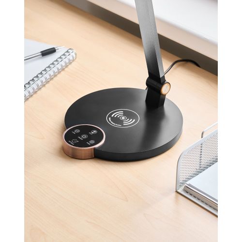 Lampe De Bureau LED Caroy Avec Chargeur Sans Fil Noir