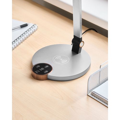 Lampe De Bureau LED Caroy Avec Chargeur Sans Fil Gris