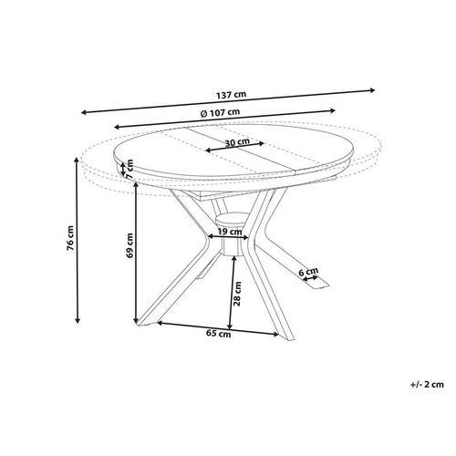Table De Salle à Manger Extensible Tymis Chêne Noir 107/137 Cm 107 Cm
