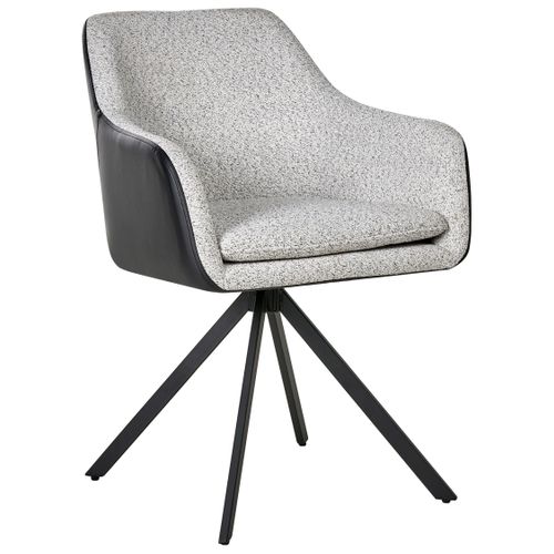 Lot De 2 Chaises De Salle à Manger Lithia Tissu Noir/blanc