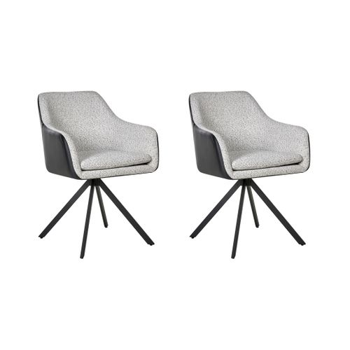 Lot De 2 Chaises De Salle à Manger Lithia Tissu Noir/blanc