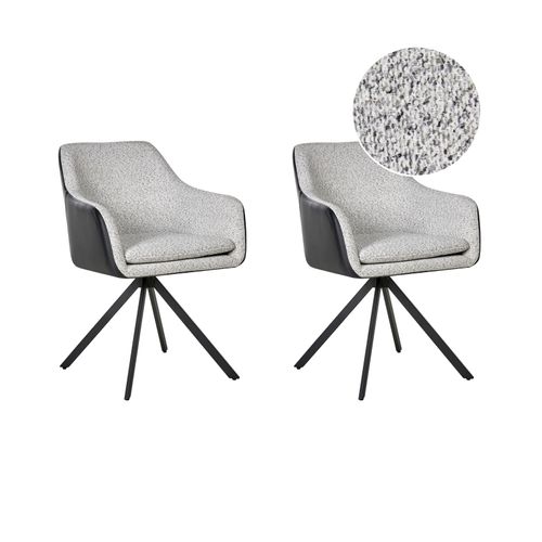 Lot De 2 Chaises De Salle à Manger Lithia Tissu Noir/blanc