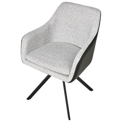 Lot De 2 Chaises De Salle à Manger Lithia Tissu Noir/blanc