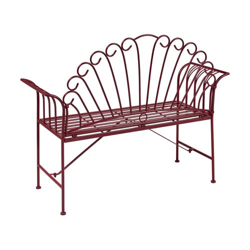 Banc De Jardin Cavinia 125 Cm Métal Rouge Bordeaux