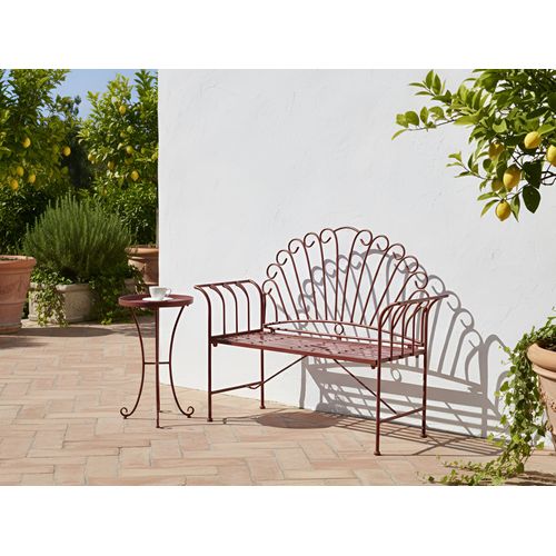 Table D'appoint Pour Le Jardin Cavinia 40 Cm 40 Cm Métal Rouge Bordeaux