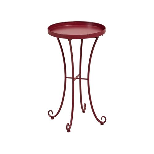 Table D'appoint Pour Le Jardin Cavinia 40 Cm 40 Cm Métal Rouge Bordeaux