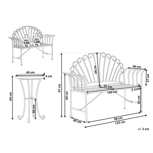Ensemble Pour Bistro Cavinia Métal Rouge Bordeaux