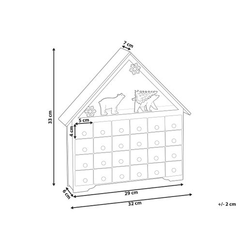 Décoration De Noël LED Mjosa Calendrier De L'avent 33 Cm Blanc