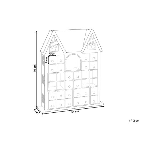 Décoration De Noël LED Femund Calendrier De L'avent 40 Cm Blanc