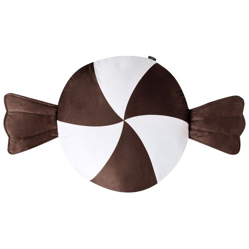 Lot De 2 Coussins Décoratifs Whirl Candy Tissu 60 X 60 Cm Marron/blanc Motif De Noël