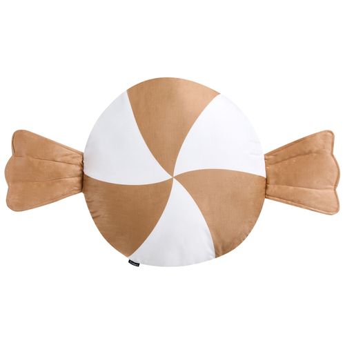 Lot De 2 Coussins Décoratifs Whirl Candy Tissu 60 X 60 Cm Marron/blanc Motif De Noël