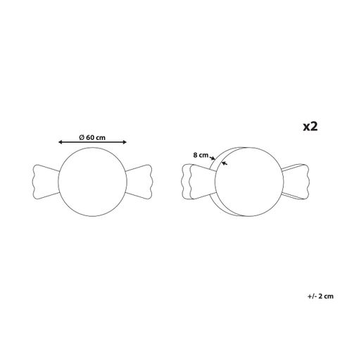 Lot De 2 Coussins Décoratifs Whirl Candy Tissu 60 X 60 Cm Marron/blanc Motif De Noël