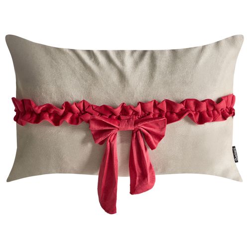Lot De 2 Coussins Décoratifs Belle Velours 50 X 30 Cm Taupe Motif De Noël