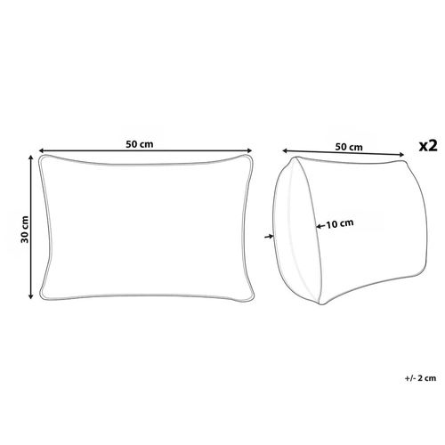 Lot De 2 Coussins Décoratifs Belle Velours 50 X 30 Cm Taupe Motif De Noël