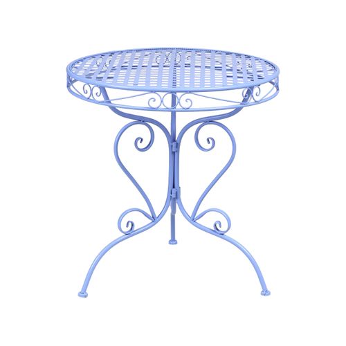 Table Bistrot Albinia 70 Cm 70 Cm Métal Bleu
