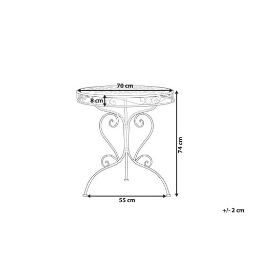 Table Bistrot Albinia 70 Cm 70 Cm Métal Bleu