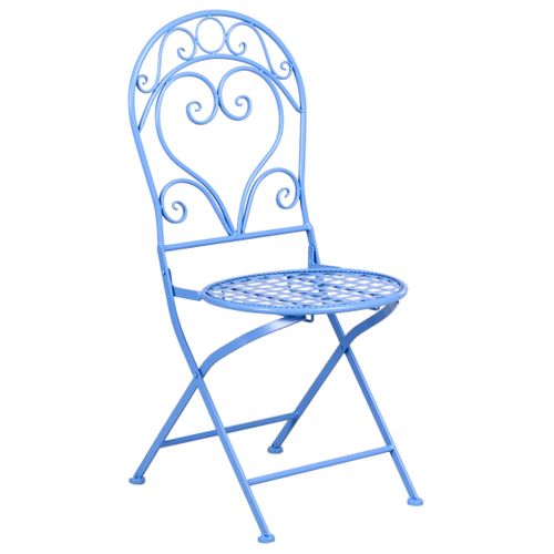 Lot De 2 Chaises De Jardin Albinia Métal Bleu