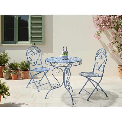 Ensemble Pour Bistro Albinia Métal Bleu