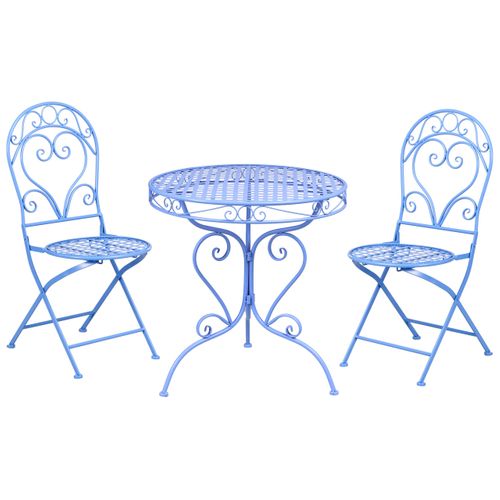 Ensemble Pour Bistro Albinia Métal Bleu