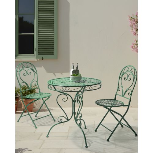 Lot De 2 Chaises De Jardin Albinia Métal Vert