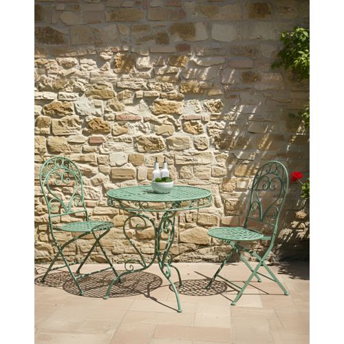 Lot De 2 Chaises De Jardin Albinia Métal Vert