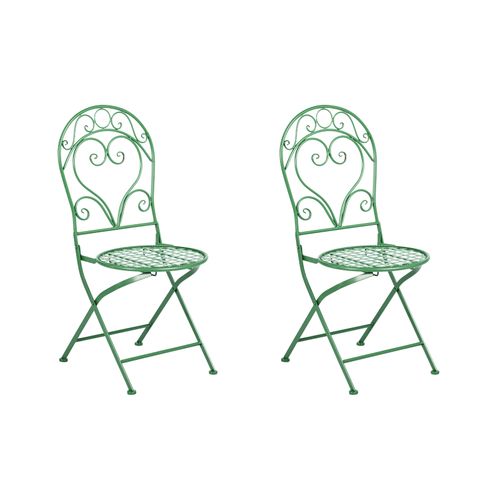 Lot De 2 Chaises De Jardin Albinia Métal Vert