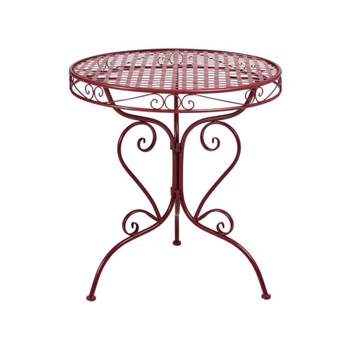Table Bistrot Albinia 70 Cm 70 Cm Métal Rouge Bordeaux
