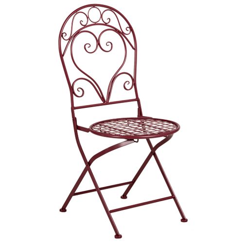 Lot De 2 Chaises De Jardin Albinia Métal Rouge Bordeaux