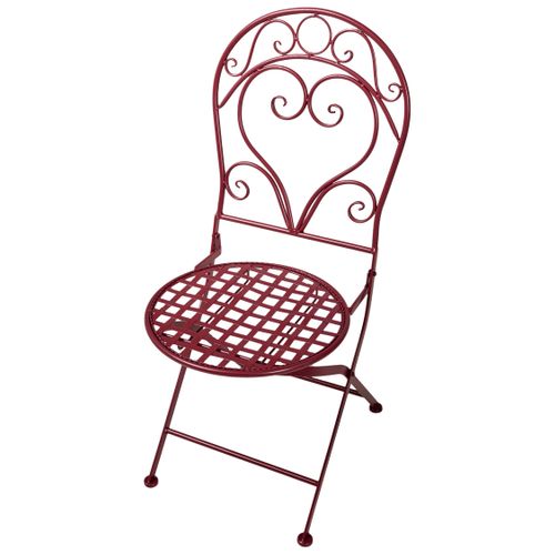 Lot De 2 Chaises De Jardin Albinia Métal Rouge Bordeaux