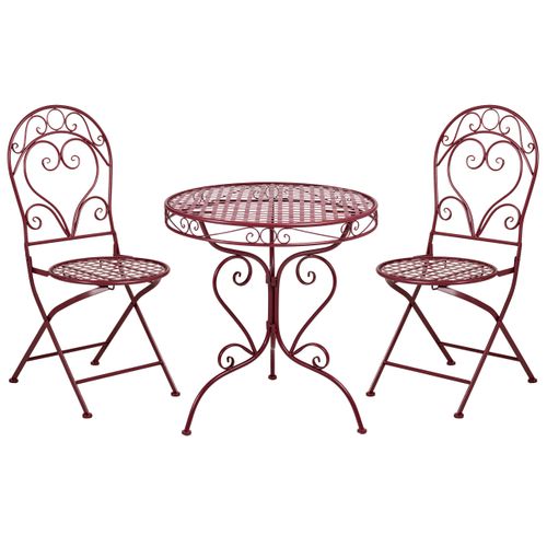 Ensemble Pour Bistro Albinia Métal Rouge Bordeaux