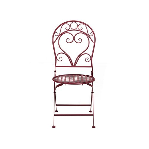 Ensemble Pour Bistro Albinia Métal Rouge Bordeaux