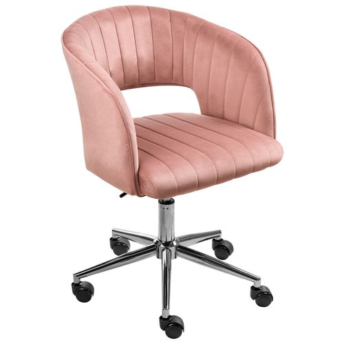 Chaise De Bureau Katonah Velours Rose