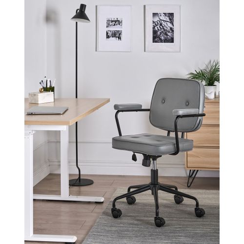 Chaise De Bureau Pawnee Velours Gris