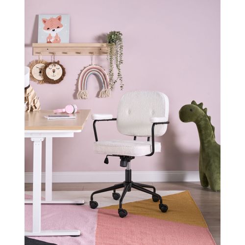 Chaise De Bureau Pawnee Bouclé Blanc Cassé