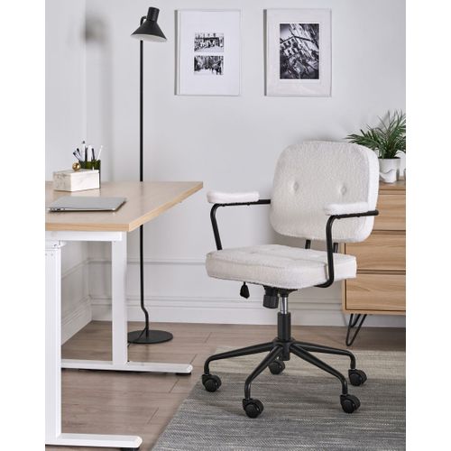 Chaise De Bureau Pawnee Bouclé Blanc Cassé