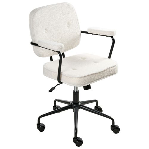 Chaise De Bureau Pawnee Bouclé Blanc Cassé
