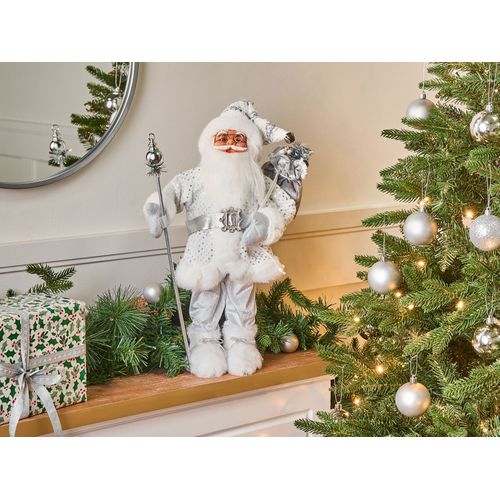 Décoration De Noël Nelaug Père Noël 48 Cm Argenté