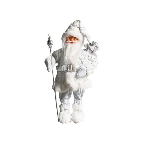 Décoration De Noël Nelaug Père Noël 48 Cm Argenté