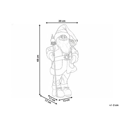 Décoration De Noël Nelaug Père Noël 48 Cm Argenté
