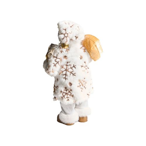 Décoration De Noël Straumsfjorden Père Noël 40 Cm Blanc/doré