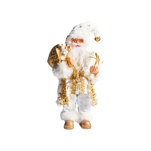 Décoration De Noël Straumsfjorden Père Noël 40 Cm Blanc/doré